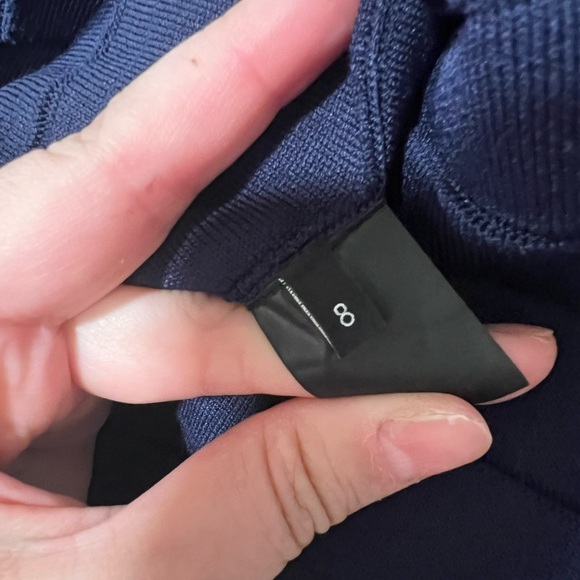 YIGAL AZROUEL A-line Mini Pleated Knit Navy Dress Sz 8 - Picture 8 of 8